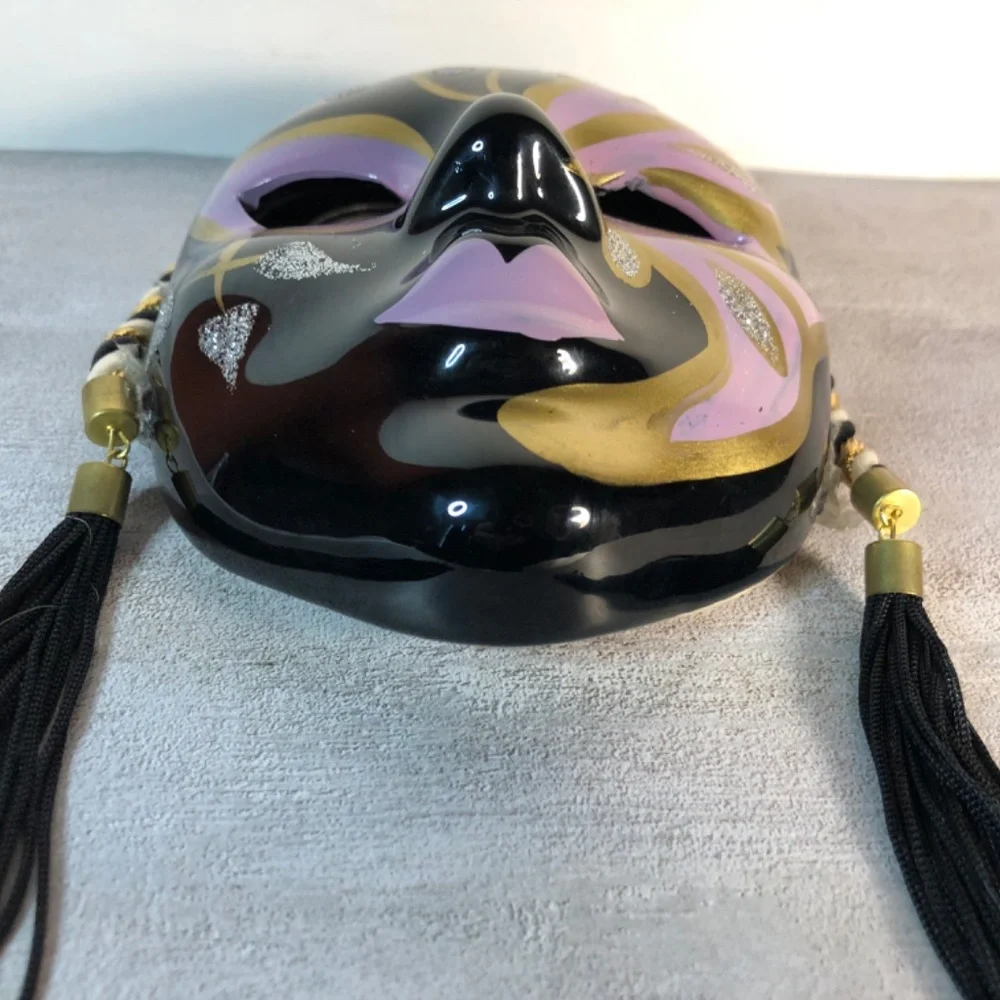 Vintage 80s Harlequin Venetian - decorative ceramic mask - Picture 4 of 8